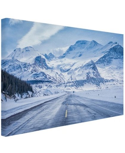 FotoCadeau.nl - Besneeuwde bergen Canvas 30x20 cm - Foto print op Canvas schilderij (Wanddecoratie)