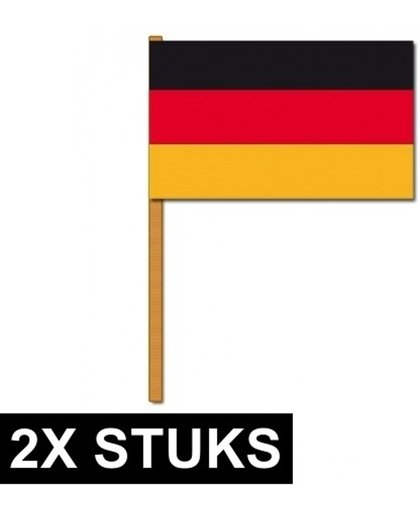2x stuks luxe grote zwaaivlaggen Duitsland