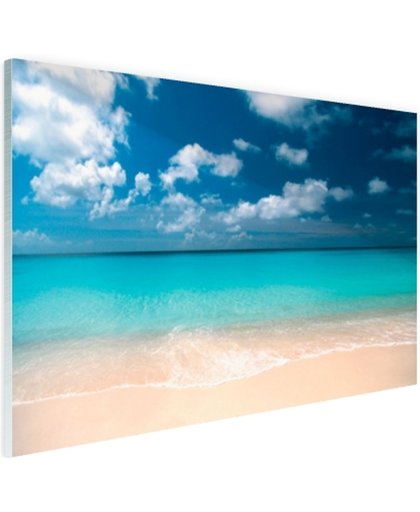 Knip Strand op Curacao Glas 180x120 cm - Foto print op Glas (Plexiglas wanddecoratie)
