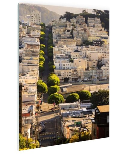 FotoCadeau.nl - Heuvels van San Francisco Glas 60x90 cm - Foto print op Glas (Plexiglas wanddecoratie)