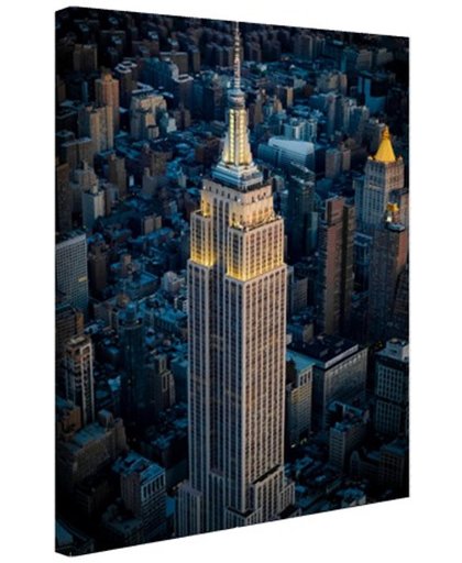 FotoCadeau.nl - Empire State Building Manhattan NY Canvas 80x120 cm - Foto print op Canvas schilderij (Wanddecoratie)