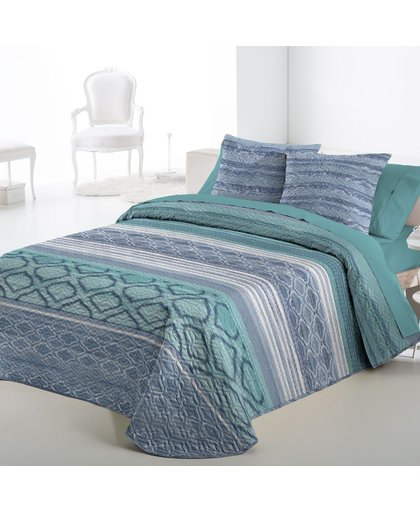 Luxe Bed sprei deken 250 x 270 FRANSIN azul met slopen 60x60