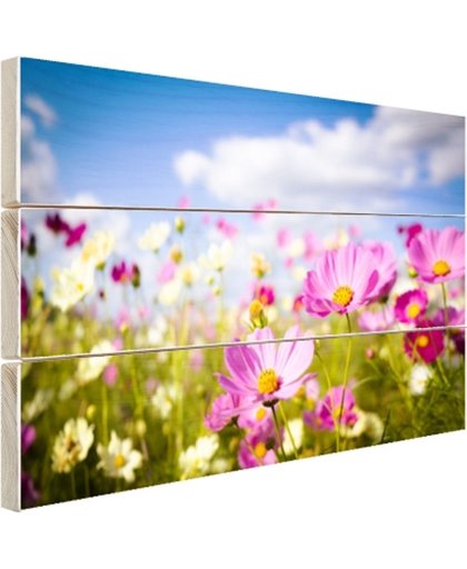 FotoCadeau.nl - Bloemen in volle bloei Hout 80x60 cm - Foto print op Hout (Wanddecoratie)