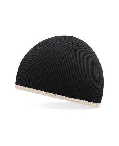 Beechfield two-tone beanie knitted hat black/stone