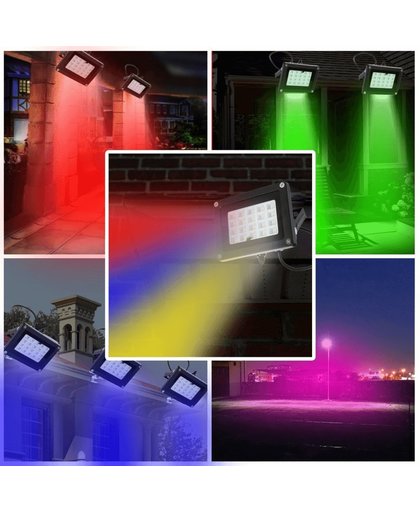 Solar RGBW multicolor breedstraler Rainbow met afstandsbediening