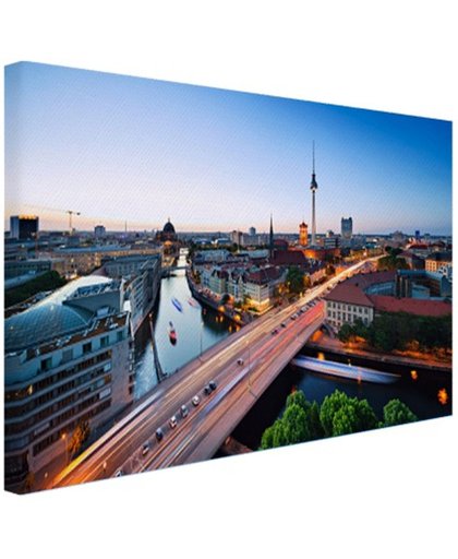 FotoCadeau.nl - Berlijn stadslandschap met tv-toren Canvas 120x80 cm - Foto print op Canvas schilderij (Wanddecoratie)