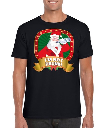 Foute Kerst t-shirt zwart Im not drunk voor heren - Kerst shirts XL