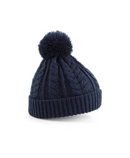 Beechfield cable knit snowstar beanie french navy