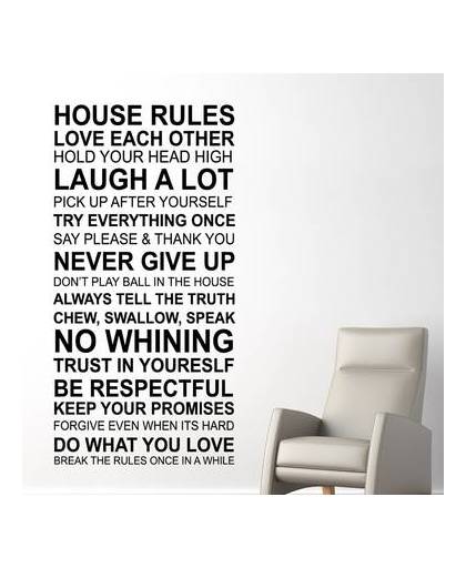 Walplus muur decoratie sticker - huis regels quote (eng)