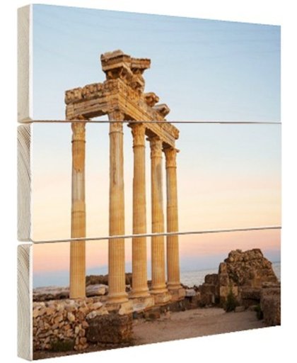 FotoCadeau.nl - Apollon tempel ruïnes Turkije Hout 100x100 cm - Foto print op Hout (Wanddecoratie)