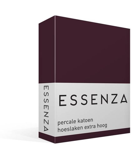 Essenza Premium - Percale Katoen - Hoeslaken - Extra Hoog - Eenpersoons - 90x220 cm - Burgundy