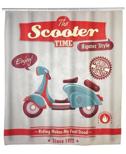 Vintage - Douchegordijn - Anti Schimmel - Polyester - 180x200 cm - Scooter