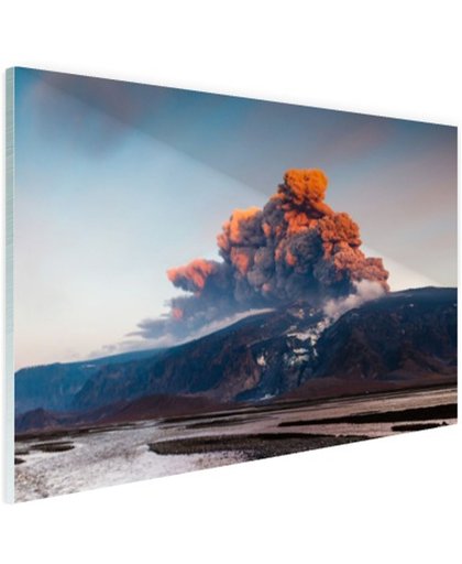 Vulkaan schoonheid van de natuur Glas 180x120 cm - Foto print op Glas (Plexiglas wanddecoratie)