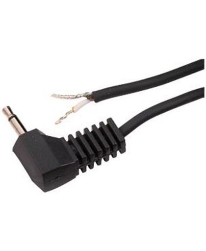BKL 2,5mm Jack (m) haaks mono audio kabel met open eind / zwart - 1,8 meter