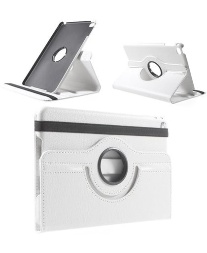 GadgetBay Witte lederen iPad mini 4 draaibare case hoes