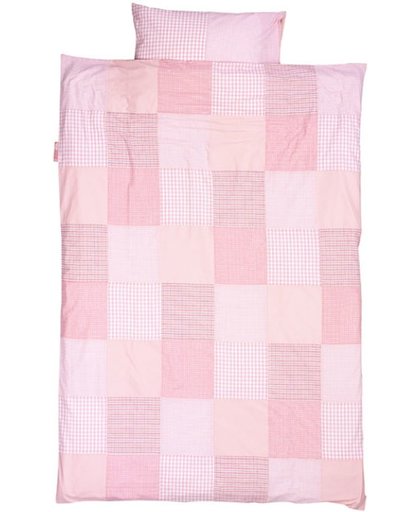 Taftan - Dekbedovertrek - ruitjes patch- 100 x 135 - roze