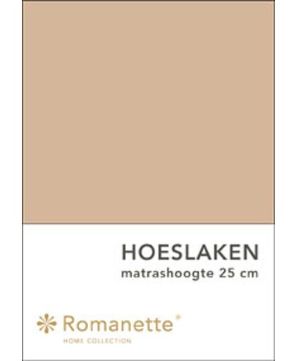 Romanette Hoeslaken Katoen Camel-90 x 200 cm
