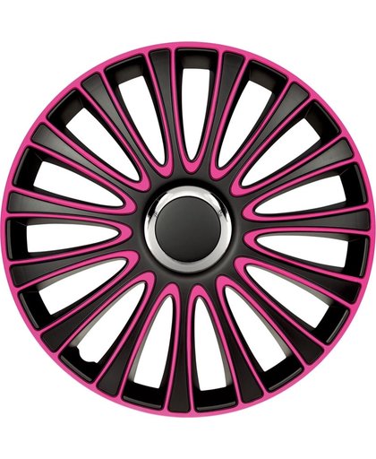 4-Delige Wieldoppenset LeMans 16-inch Zwart/roze