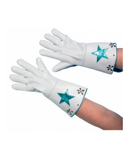 Witte nepleren handschoenen met ster