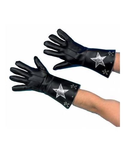 Zwarte nepleren handschoenen met ster