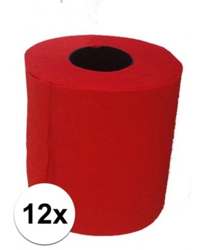 12x Rood toiletpapier  - gekleurd wc papier