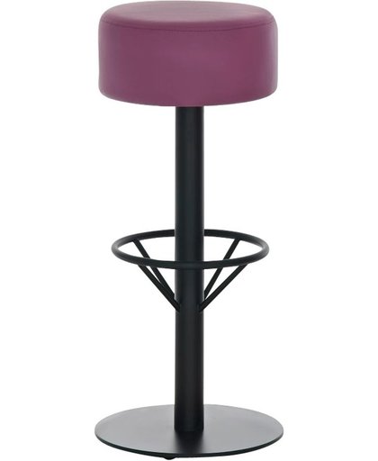 24Designs Barkruk Tessa - Zithoogte 85 Cm - Zwart Onderstel - Kunstleren Zitting - Paars