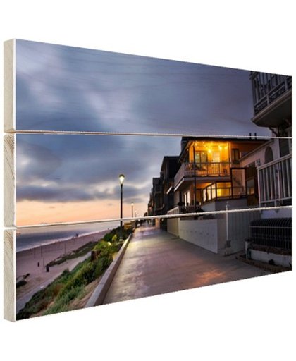 FotoCadeau.nl - Manhattan Beach woningen LA Hout 80x60 cm - Foto print op Hout (Wanddecoratie)