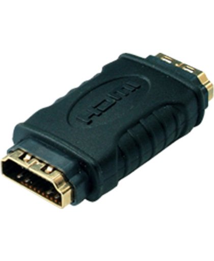 S-Conn HDMI-HDMI, f-f HDMI HDMI Zwart, Goud kabeladapter/verloopstukje