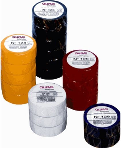 CELP zelfkl tape 128, PVC, geel, (lxb) 25mx19mm, UV-bestendig, isol