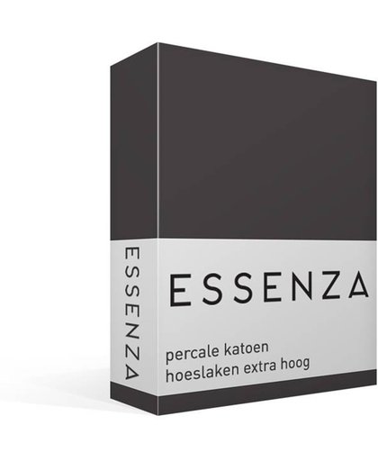 Essenza Premium - Percale Katoen - Hoeslaken - Extra Hoog - Eenpersoons - 90x220 cm - Anthracite