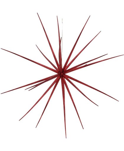 Kerstversiering ster rood hangdecoratie 17 cm
