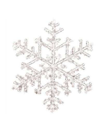 Kersthanger sneeuwvlok transparante hanger 18 cm