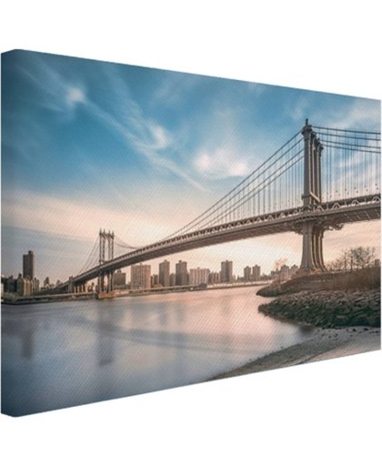 FotoCadeau.nl - Manhattan brug over de East River Canvas 30x20 cm - Foto print op Canvas schilderij (Wanddecoratie)