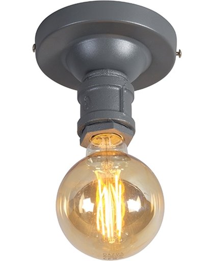 QAZQA Plumber - Plafondlamp - 1 lichts - mm - grijs