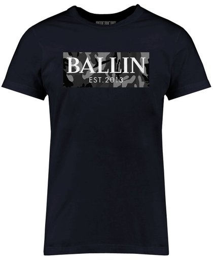 Ballin Est. 2013 - Heren Tee SS Camo Grey Shirt - Blauw - Maat XL