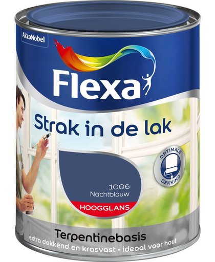 Flexa Strak In De Lak Hoogglans - Nachtblauw - 0,75 liter