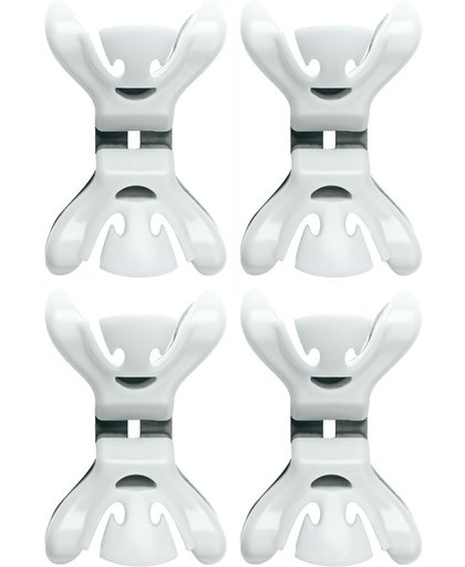 4x Slingers/decoratie ophangen slingerklemmen wit