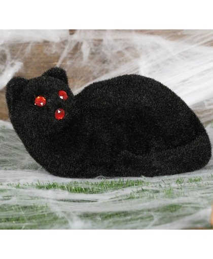 Halloween - Halloween deco zwarte kat van 23 cm