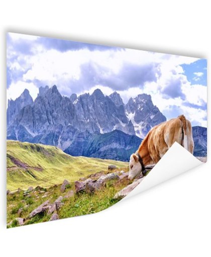 FotoCadeau.nl - Koeien grazen alpenweide Poster 90x60 cm - Foto print op Poster (wanddecoratie)
