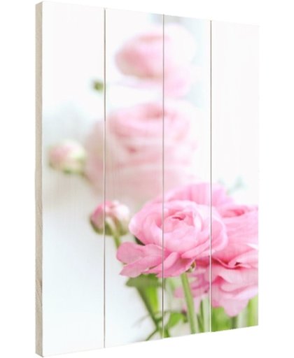 FotoCadeau.nl - Close-up van roze rozen Hout 40x60 cm - Foto print op Hout (Wanddecoratie)