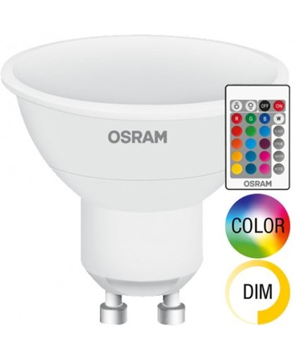 Osram LED GU10 4.5-25W/RGBW 250lm inclusief afstandsbediening