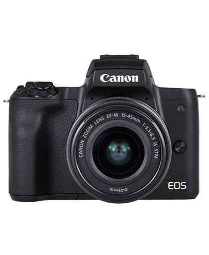 Canon M50 + EF-M 15-45mm f/3.5-6.3 IS STM + EF-M 22mm f/2 STM SLR camerakit 24,1 MP CMOS 6000 x 4000 Pixels Zwart