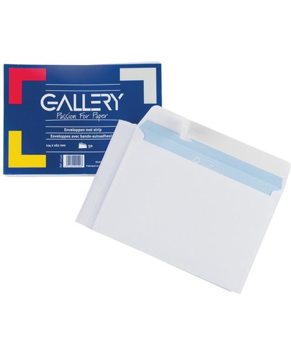 39x Gallery enveloppen 114x162mm, stripsluiting, pak a 50 stuks