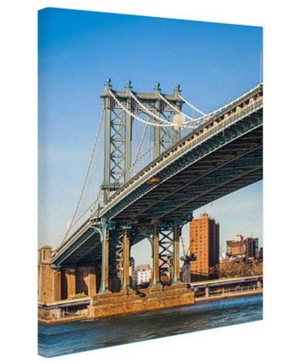FotoCadeau.nl - Manhattan brug in New York City Canvas 80x120 cm - Foto print op Canvas schilderij (Wanddecoratie)