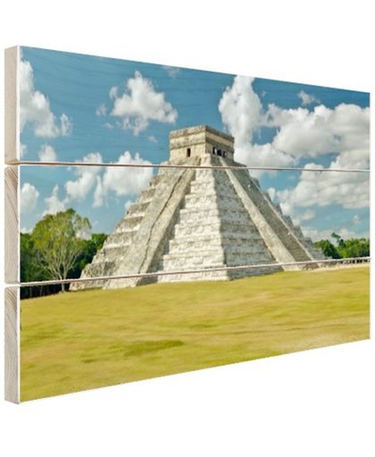 FotoCadeau.nl - Maya Piramide van Kukulkan  Hout 80x60 cm - Foto print op Hout (Wanddecoratie)
