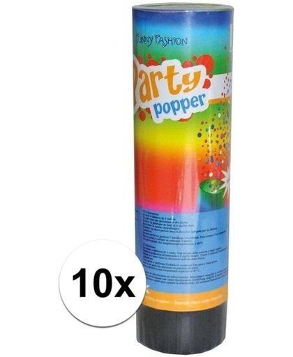 10x Party popper confetti - 15 cm - confetti shooter