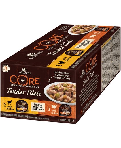 Wellness Core Tender Filets Poultry Multi-Pack - Hondenvoer - Mix 4x170 g