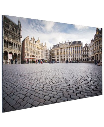 Grote Markt Brussel Aluminium 180x120 cm - Foto print op Aluminium (metaal wanddecoratie)
