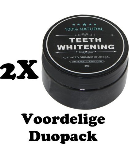 Activated Charcoal Tandenbleker - Actieve Kool - Natural Teeth Whitening - Duopack -