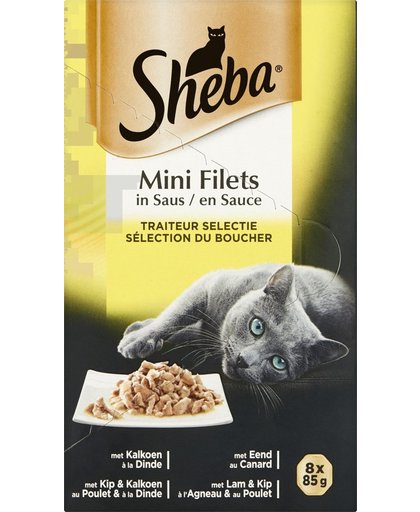 Sheba Mini Filets in Saus Traiteur Selectie alu kuipje 8x 85g